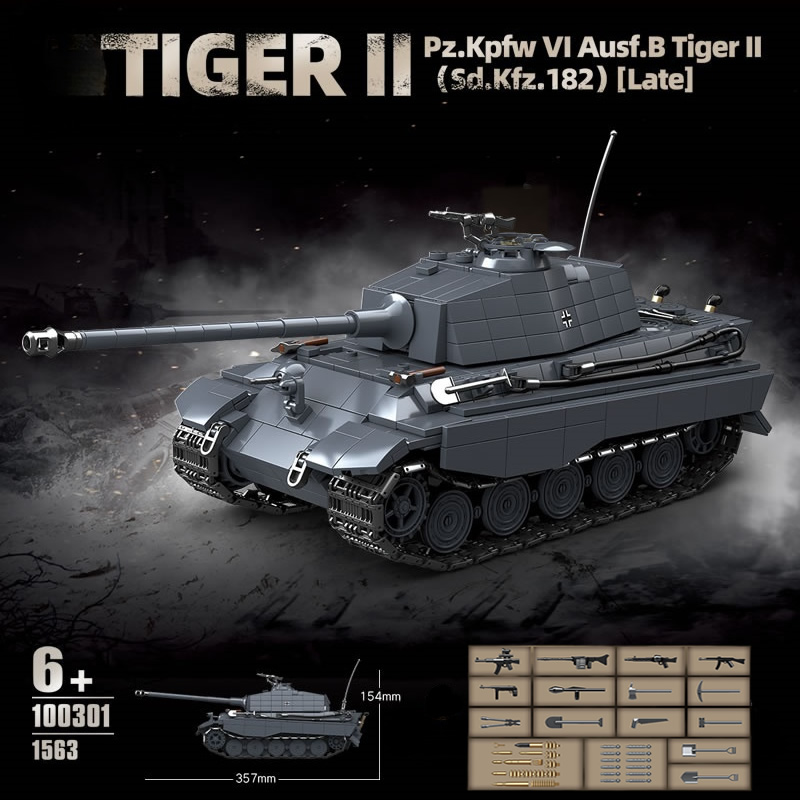 WW2 Military The King Tiger He - огляд і ціна Lego Compatible Military Tank