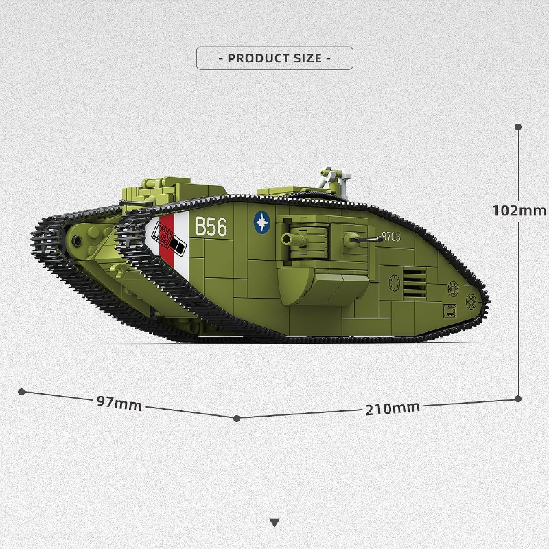 900PCS World War I Heavy Tank  - огляд і ціна Lego Compatible Military Tank