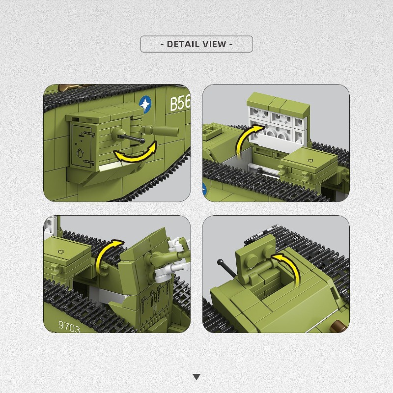 900PCS World War I Heavy Tank  - огляд і ціна Lego Compatible Military Tank