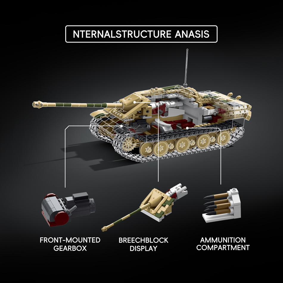 WW2 Military Jagdpanther G1 Sd - огляд і ціна Lego Compatible Military Tank