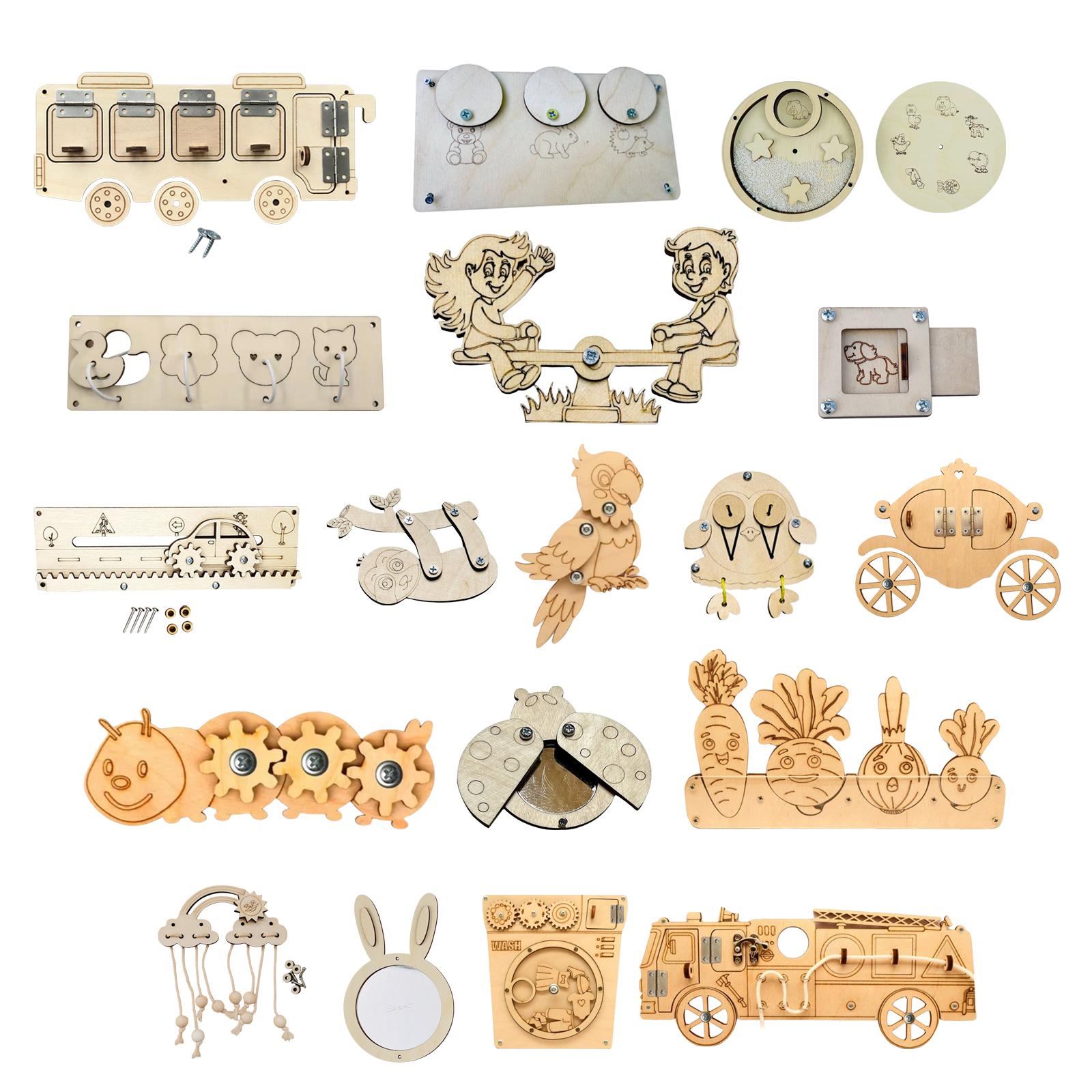 Wooden Busy Board Parts Montes - огляд і ціна Montessori Wooden Busy Board Toddler