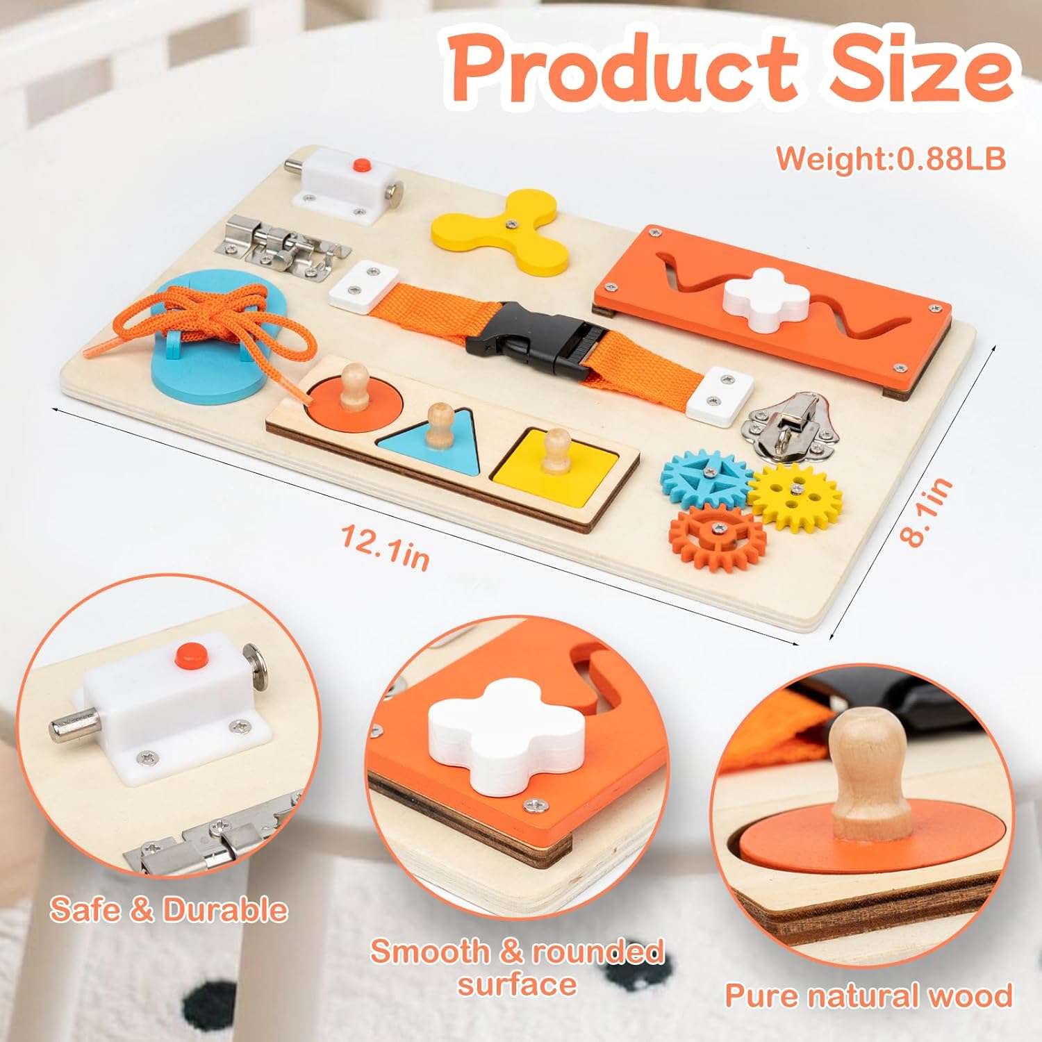 Montessori Busy Board for Todd - огляд і ціна Montessori Wooden Busy Board Toddler