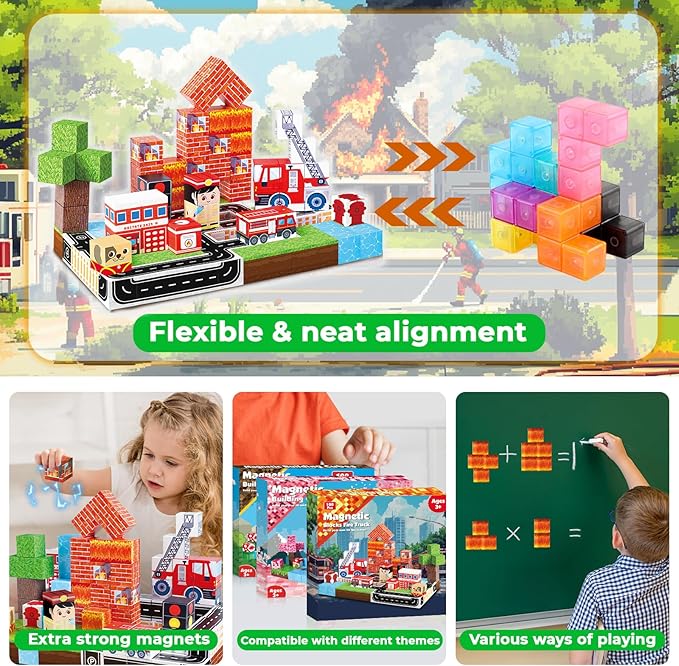 Magnetic Blocks 100 PCS Build  - огляд і ціна Magnetic Building Tiles Set 100Pcs