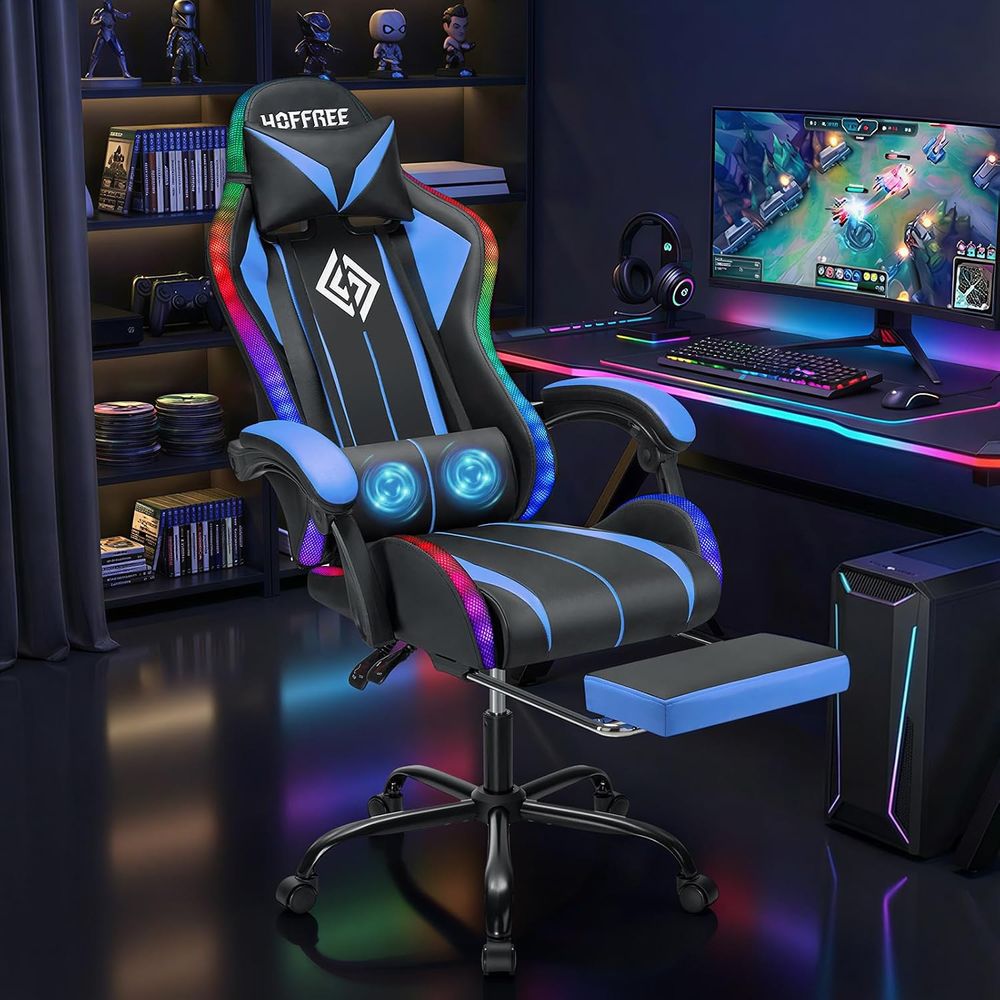 LED Gaming Chair with Massage  - огляд і ціна Video Games