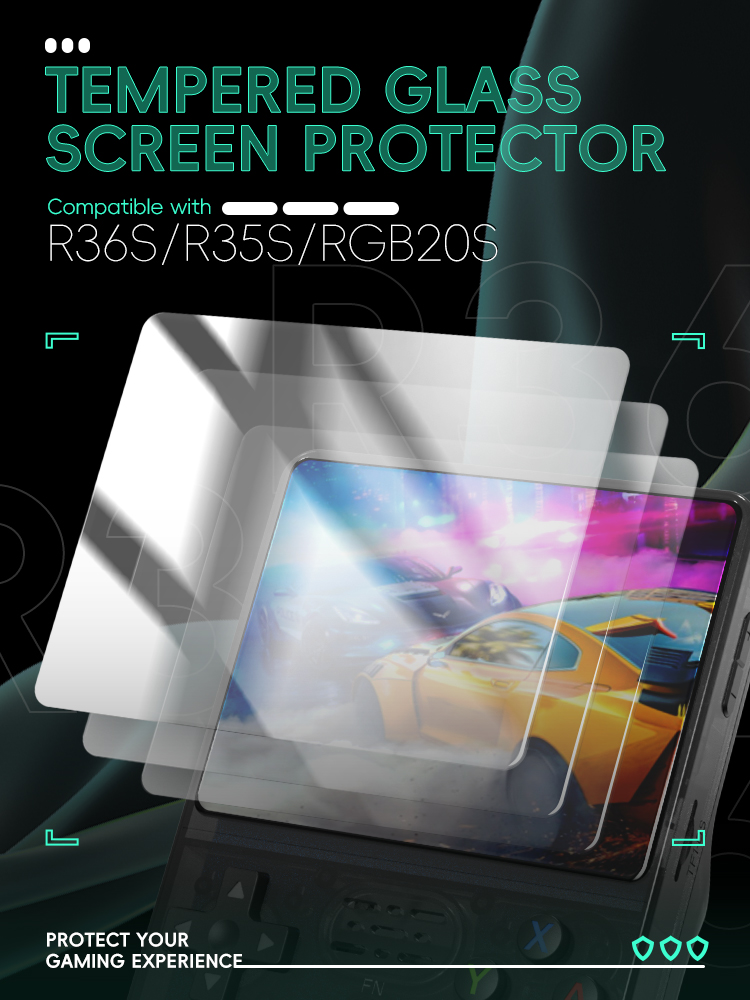 DATA FROG Tempered Glass Scree - огляд і ціна Retro Handheld Game Console R36S