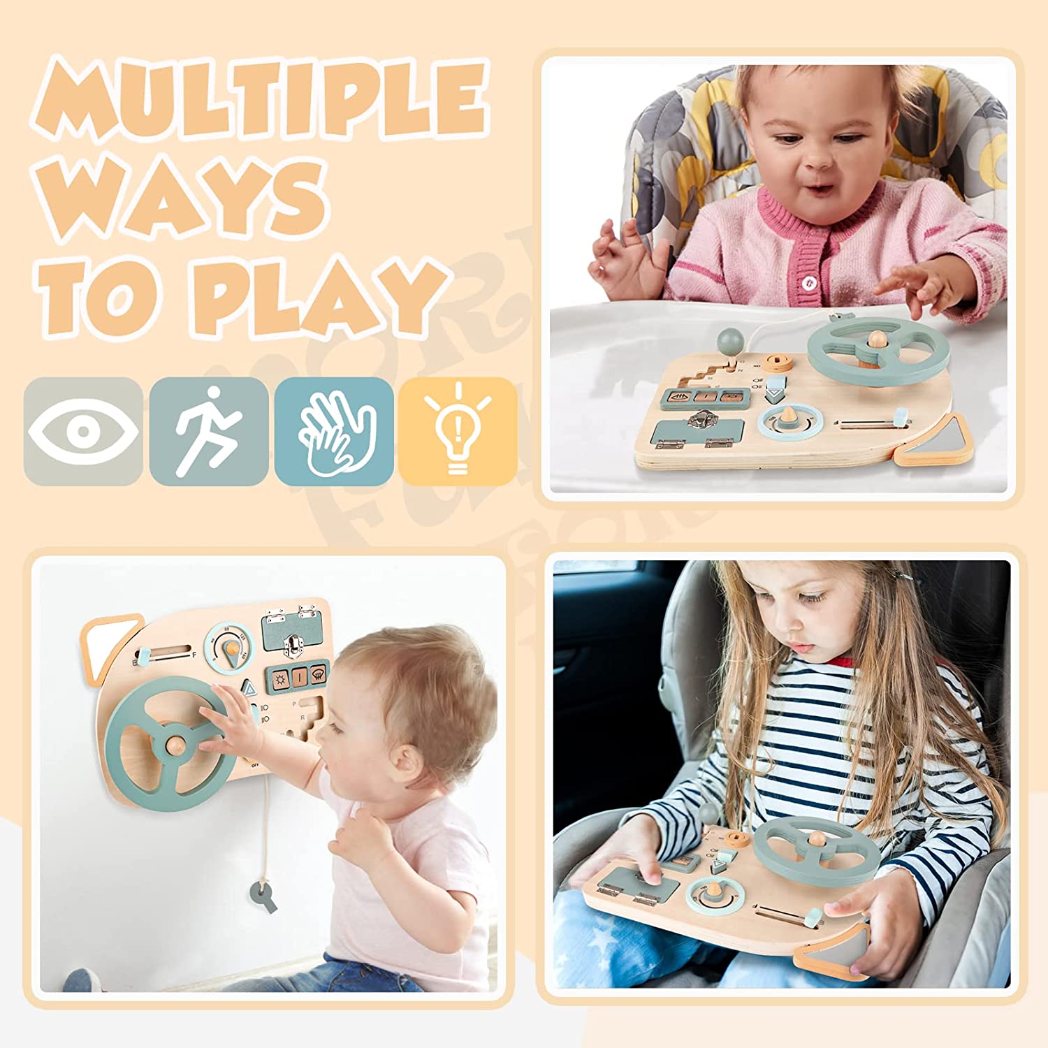Montessori Toy Steering Wheel  - огляд і ціна Montessori Wooden Busy Board Toddler
